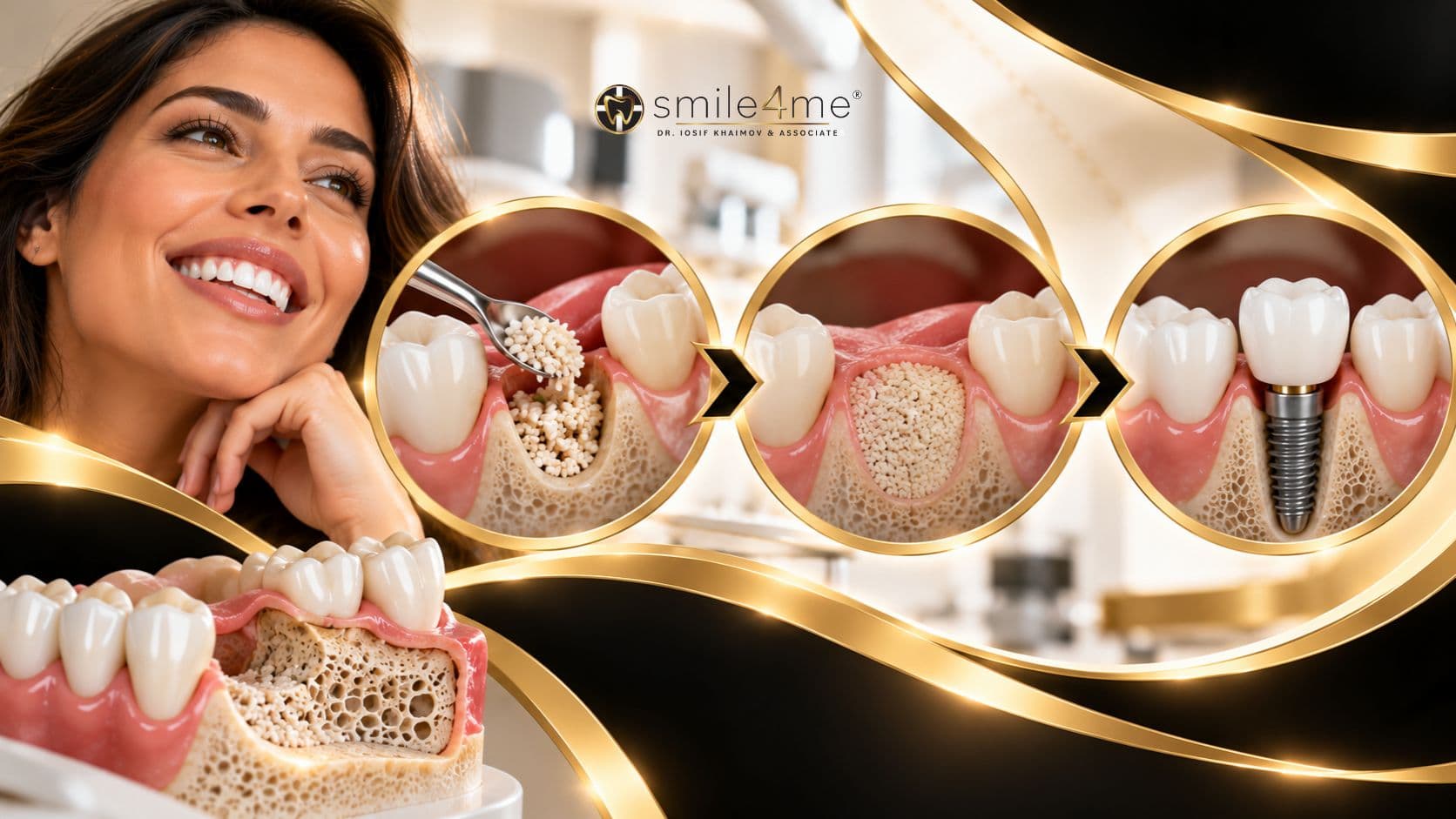 Graphic Of Dental Bone Graft Healing Process From Graft Placement To Dental Implant
