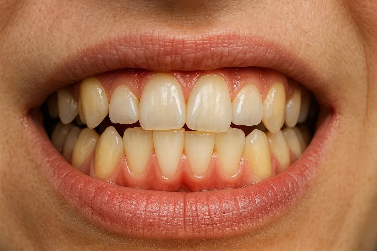 Can Invisalign Fix A Crossbite Close Up Of Person Showing Teeth With Crossbite And Visible Misalignment Of Upper And Lower Teeth